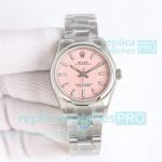 Swiss 2824 Clone TW Rolex Oyster Perpetual Pink Dial 31mm Stainless Steel Ladies Watch 